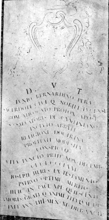 lapide tombale - ambito romano (sec. XVIII)